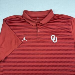 Oklahoma Sooners Shirt Polo Mens 2XL Red NCAA Football Jordan Nike Dri Fit